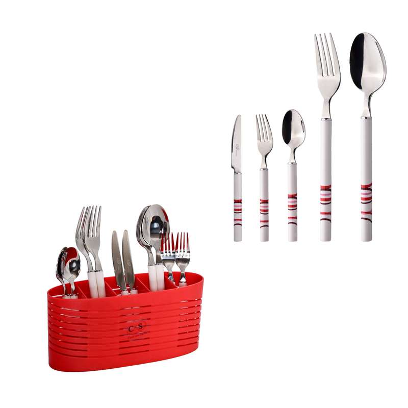 سرویس قاشق و چنگال 31 پارچه سی اند اس طرح گرد