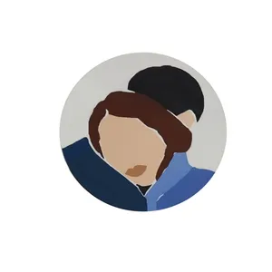 بشقاب دیوارکوب سفالی مدل عاشقانه
