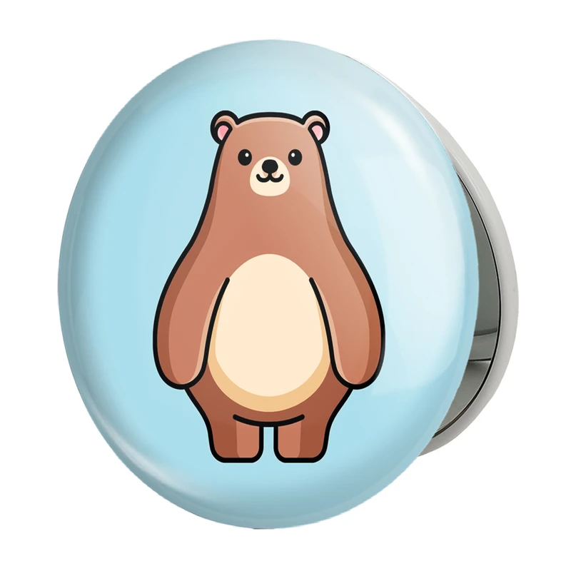 آینه جیبی خندالو طرح حیوانات بامزه خرس مدل تاشو کد 28188 