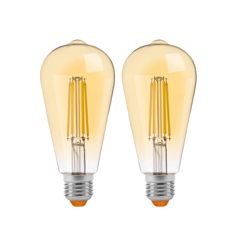 لامپ فیلامنتی 6 وات مدل گلابی ST64 پایه E27 بسته 2 عددی