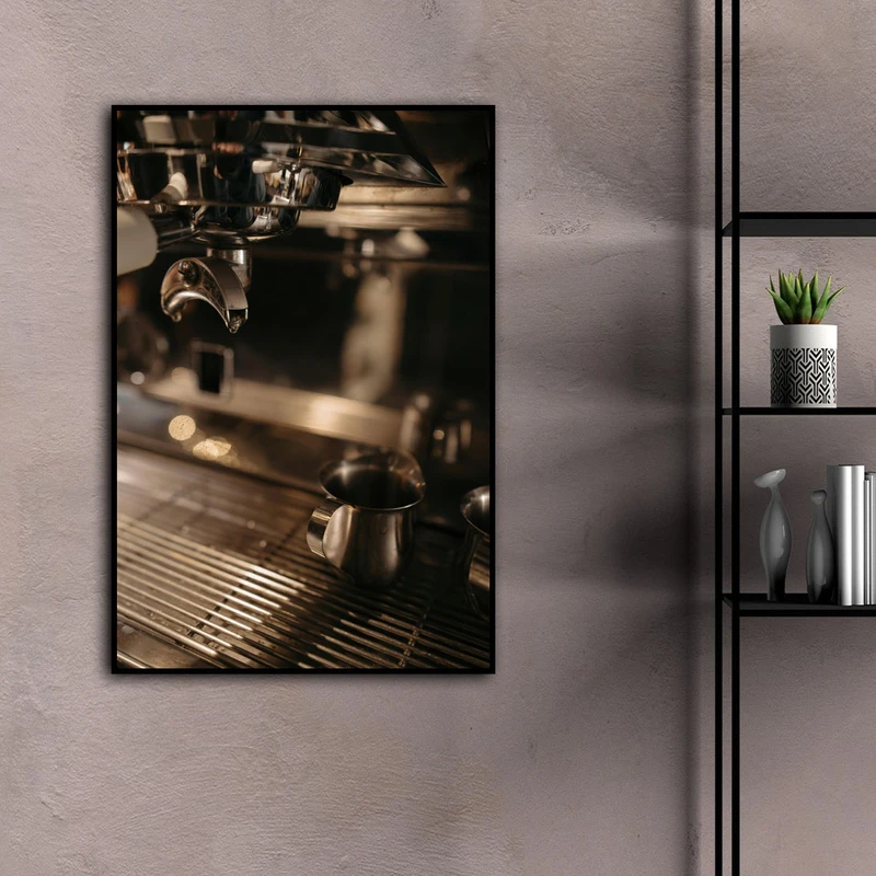 تابلو بکلیت طرح کافه و قهوه مدل B-D2090 فریم مشکی