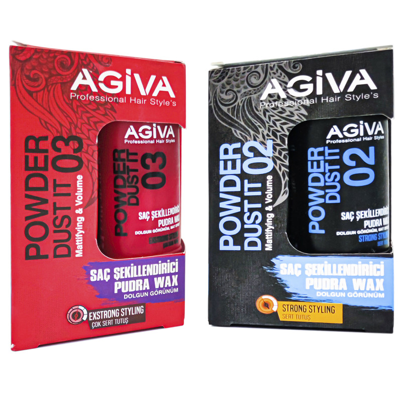پودر حالت دهنده مو آگیوا مدل Strong وزن 20 گرم مجموعه 2 عددی