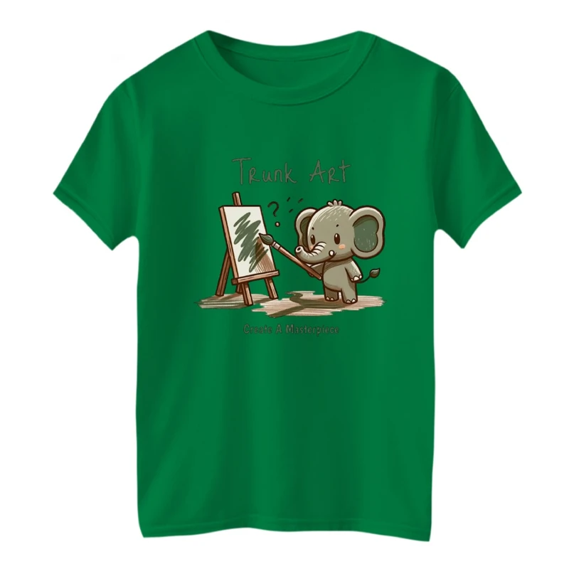 تی شرت آستین کوتاه بچگانه مدل فیل نقاش