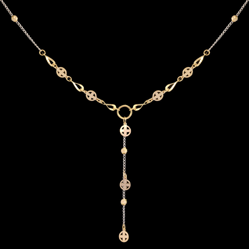 گردنبند طلا 18 عیار زنانه با زنجیر البرنادو طلای مستجابی مدل  گوی 4123 کد T1765