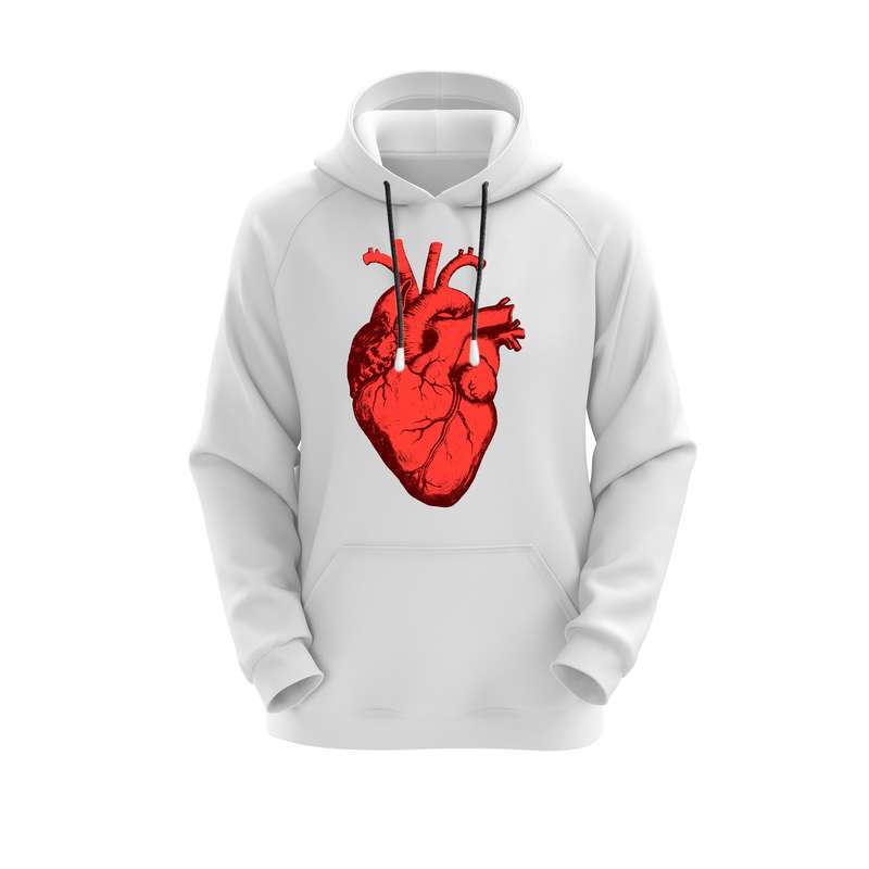 هودی زنانه مدل قلب کد J103 رنگ سفید