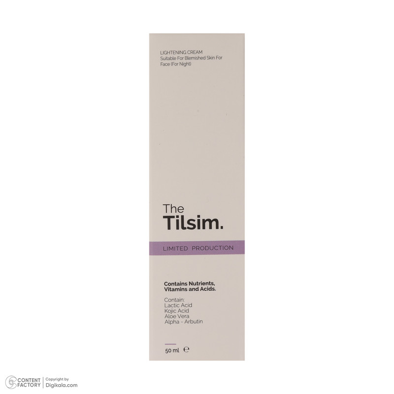 کرم روشن کننده شب صورت تیلسیم مدل ضدلک مناسب برای انواع پوست حجم 50 میلی لیتر