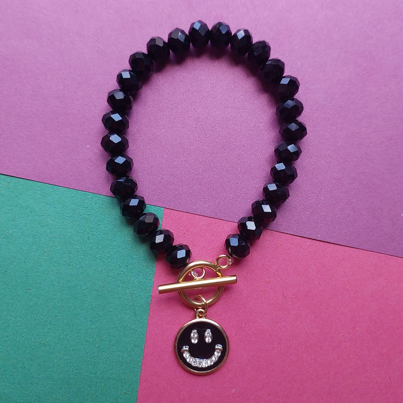 دستبند زنانه مدل آویز طرح صورتک با قفل تی کد HC181