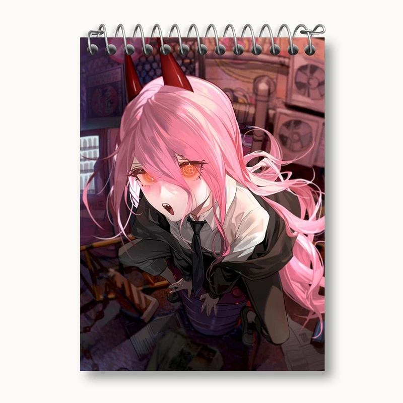 دفتر یادداشت 50 برگ خندالو مدل پاور انیمه مرد اره ای Chainsaw Man کد 17874