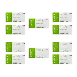 دستکش لاتکس غیر پودری کسری طب مدل Excellent Finishing سایز لارج بسته 10 عددی