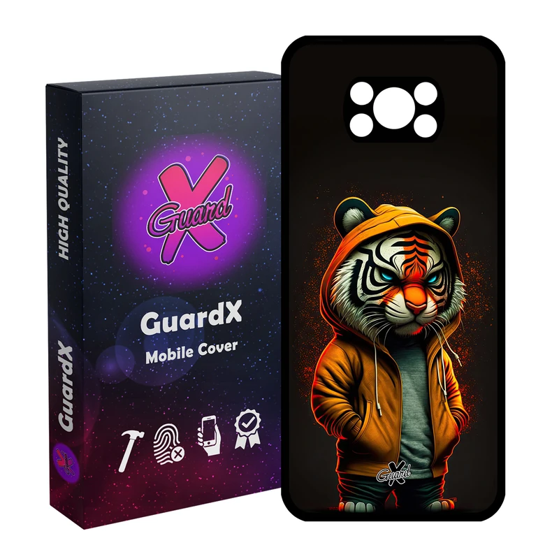 کاور گارد ایکس طرح ببر مدل Glass10618 مناسب برای گوشی موبایل شیائومی Poco X3 NFC/Poco X3/Poco X3 Pro