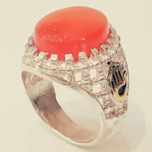 انگشتر نقره مردانه مدل سنگ عقیق یمانی کد P390