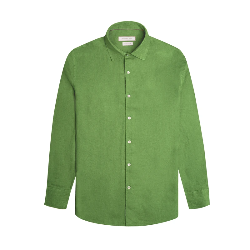 پیراهن آستین بلند یقه برگردان مردانه کروم مدل پیراهن لینن 2510126