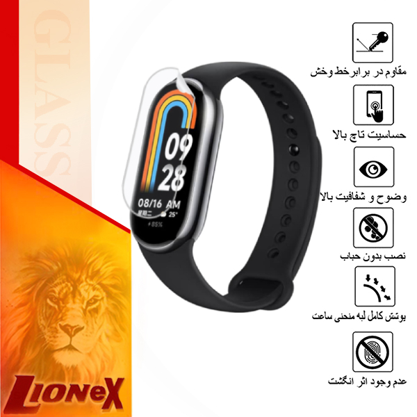 محافظ صفحه نمایش نانو لایونکس مدل MTBWL مناسب برای ساعت هوشمند شیائومی Mi Band 8