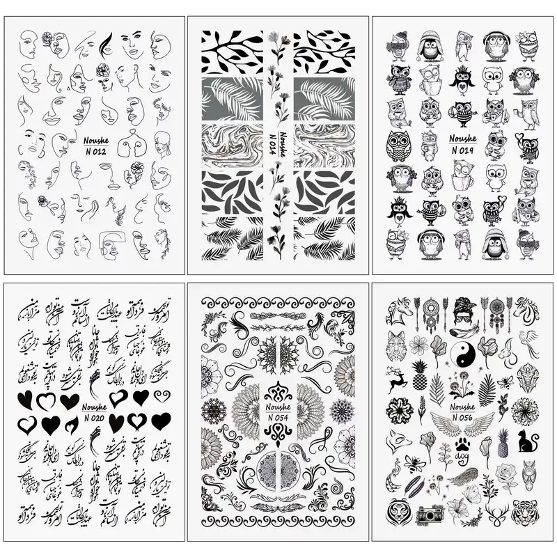 برچسب لنز ناخن کد N12-14-19-20-54-56 مجموعه 6 عددی