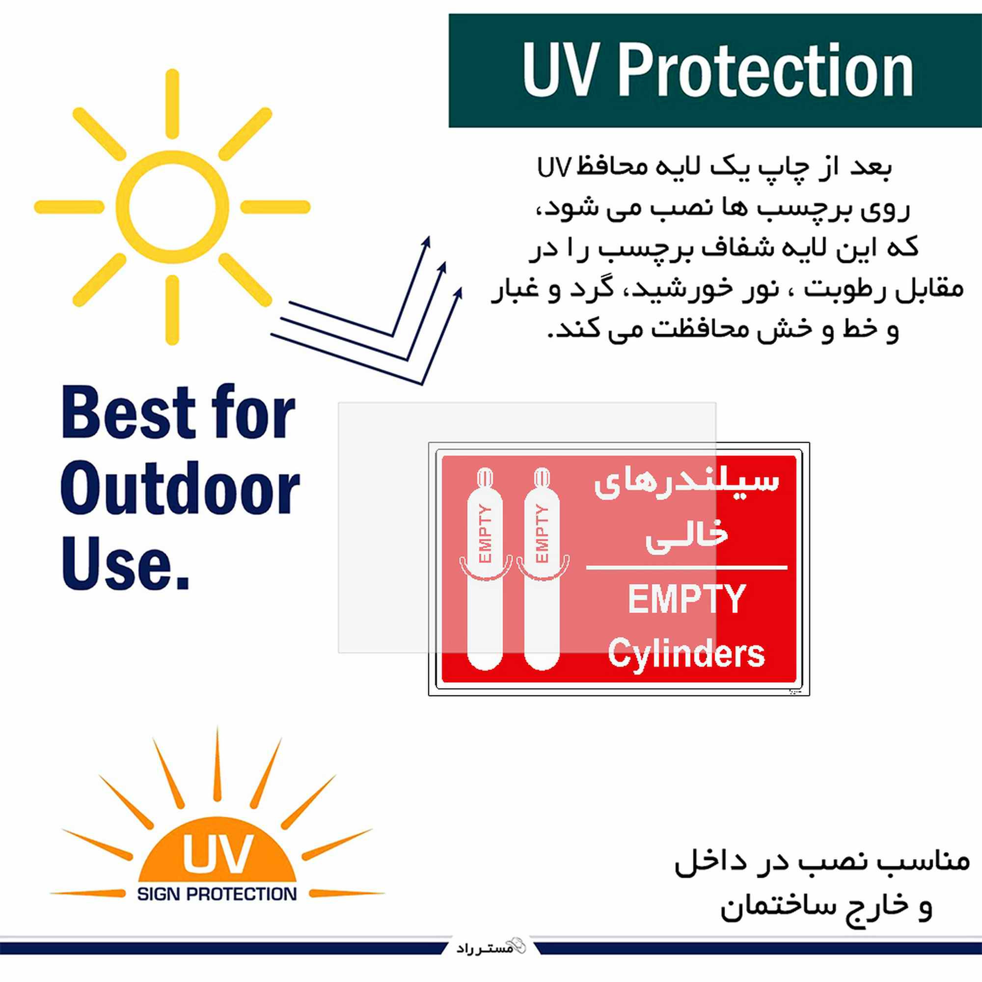 برچسب راهنما مستر راد طرح سیلندرهای خالی کد HSE-OSHA-003