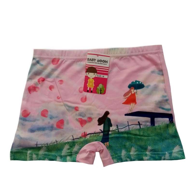 شورت دخترانه مدل منظره رنگ صورتی