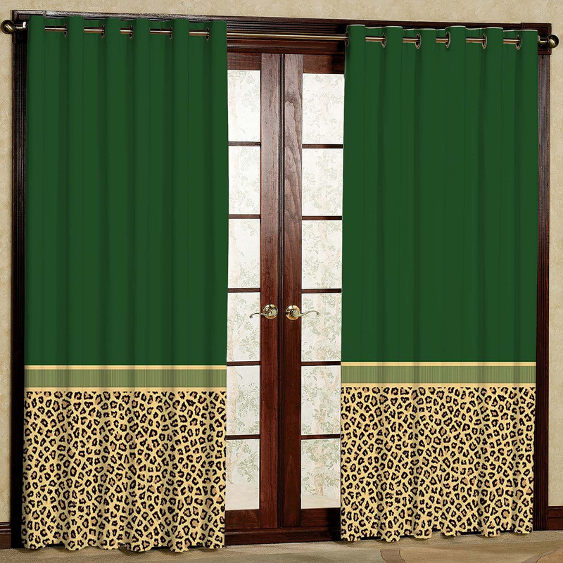 پرده طرح حاشیه پلنگی مدل مخمل پانچی کد 5539 W سایز 140x200 سانتی متر