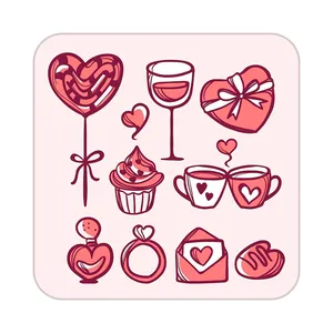 زیر لیوانی کاکتی طرح عاشقانه مدل mp38097