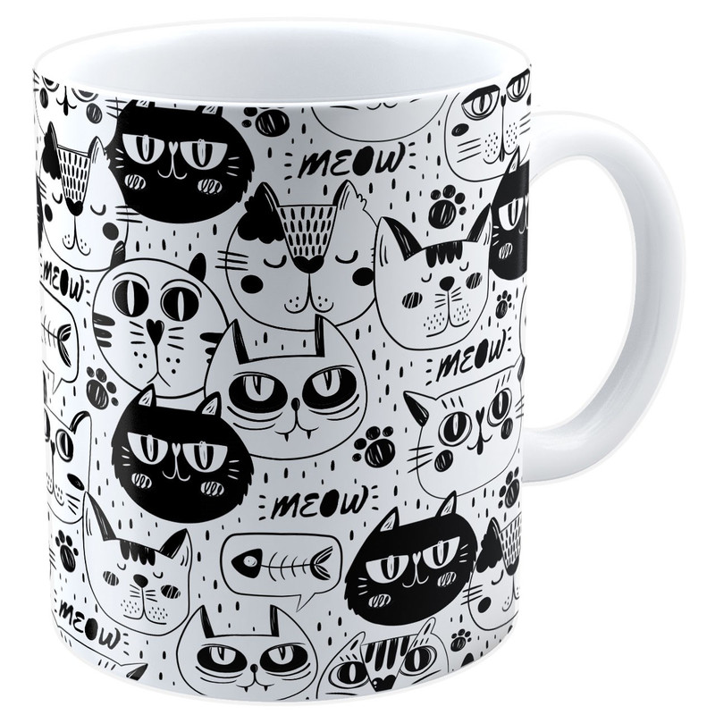 ماگ مدبرتر مدل گربه های فانتزی به همراه زیر لیوانی