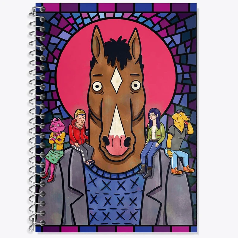 دفتر زبان 50 برگ خندالو مدل دو خط طرح سریال بوجک هورسمن Bojack Horseman کد 1136