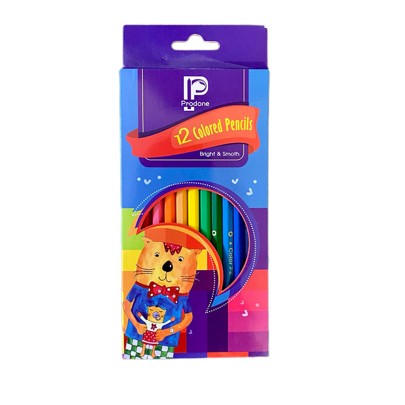 مداد رنگی 12 رنگ پرودون طرح گربه