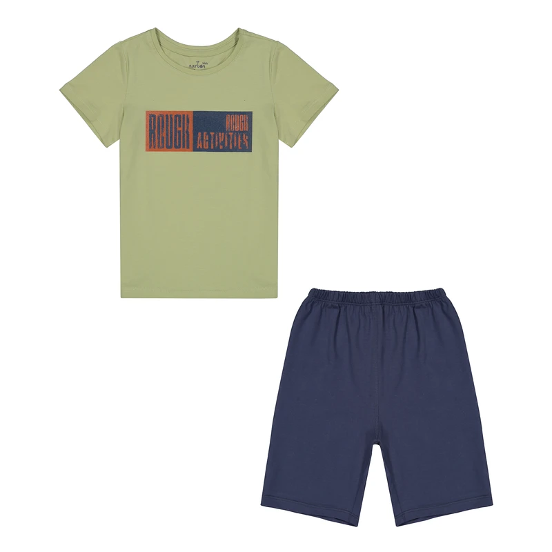 ست تی شرت آستین کوتاه و شلوارک پسرانه ناربن مدل نیک