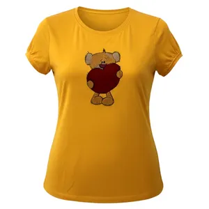 تی‌شرت آستین کوتاه راحتی زنانه مدل خرس و قلب