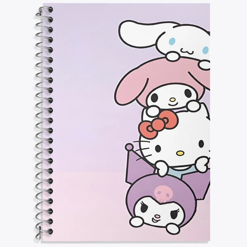 دفتر زبان 50 برگ خندالو مدل دو خط طرح کرومی (Kuromi) کد N4825