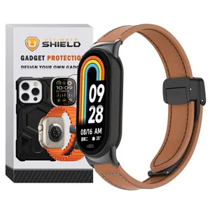 Ultimate Shield Leather MGN strap suitable for Xiaomi Mi Band 8 12mm / Mi Band 9 12mm / Mi Band 10 12mm