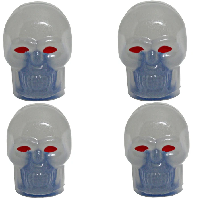 سر والف لاستیک خودرو مدل SKULL-BLUE بسته 4 عددی