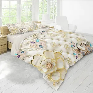 سرویس روتختی مدل گل عروس دو نفره 6 تکه