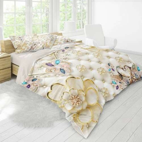 سرویس روتختی مدل گل عروس دو نفره 6 تکه