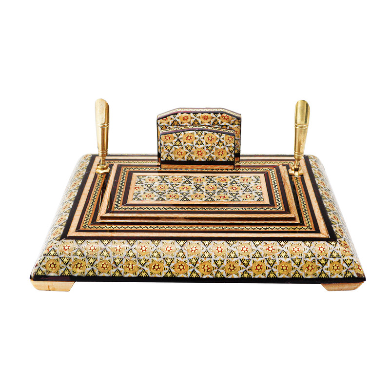 قلمدان خاتم کاری مدل اداری کد 20p15-2f4