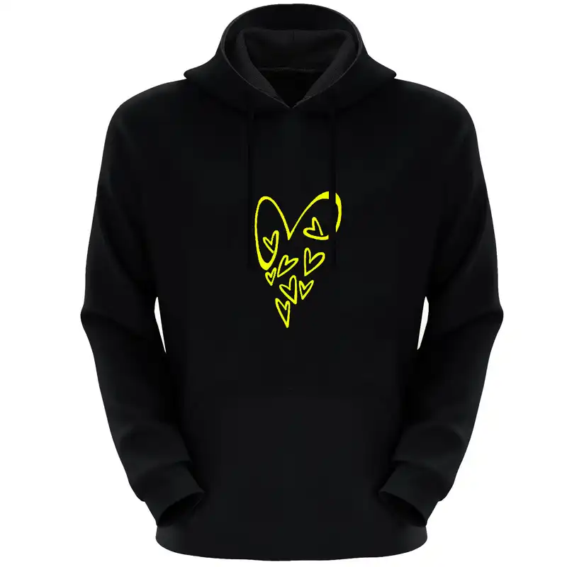 هودی زنانه مدل قلب E502 رنگ مشکی