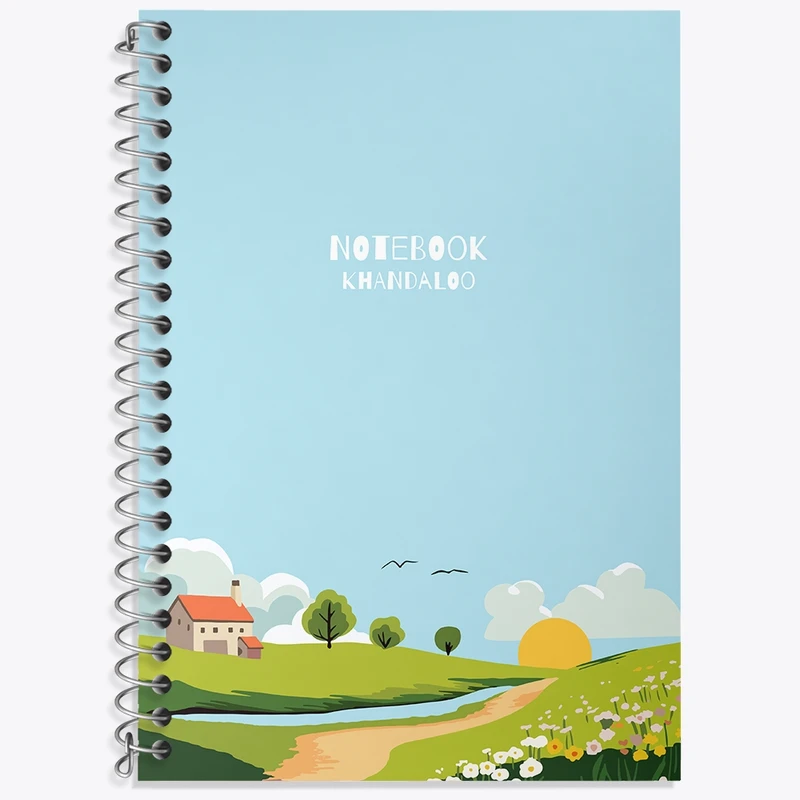 دفتر زبان 50 برگ خندالو مدل سه خط طرح منظره طبیعت کد N1511