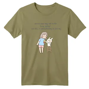 تی شرت آستین کوتاه بچگانه مدل دختر و خرگوش کد 3