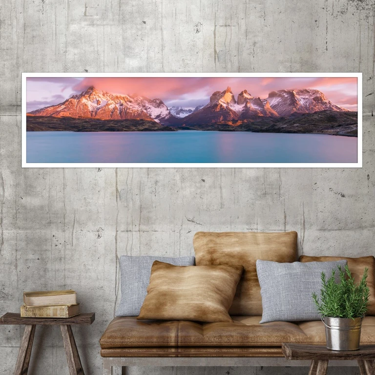 تابلو بکلیت طرح منظره کوه و دریاچه مدل کشیده W-7641