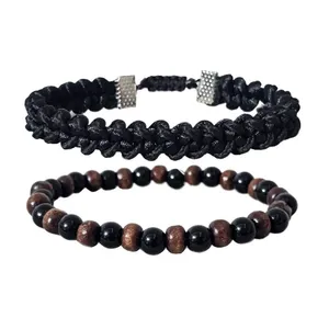 دستبند مردانه مدل مازیار مجموعه 2 عددی