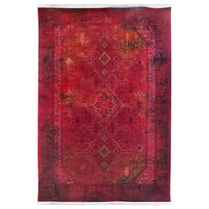 فرش ماشینی 1200 شانه فرش آرمانی زمینه لاکی حاشیه لاکی مدل 1267