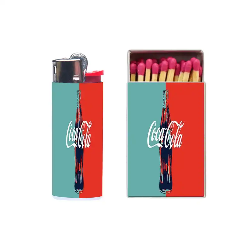 فندک مدل نوشابه کد 1497 به همراه کبریت