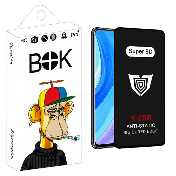 محافظ صفحه نمایش بوک مدل Super 9D Guard مناسب برای گوشی موبایل هوآوی y9s / آنر 9x