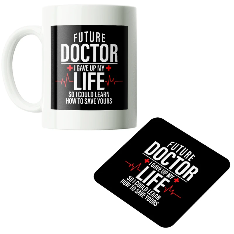 ماگ پاد آفرین مدل روز پزشک دکتر بیمارستان دانشجو پزشکی کد PZ073 به همراه زیرلیوانی