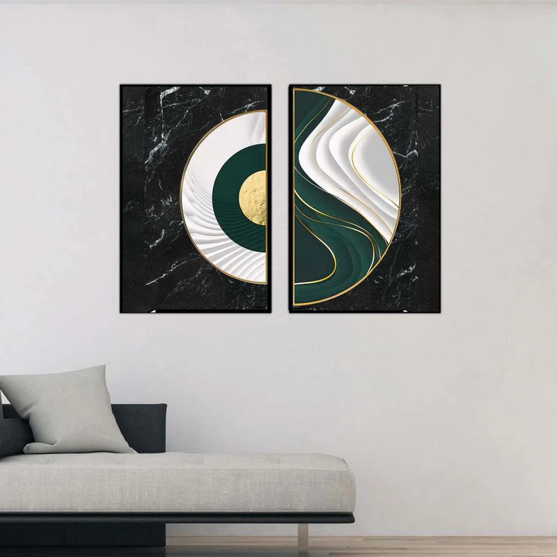 تابلو بکلیت طرح مدرن نیم دایره مدل B-1852 مجموعه 2 عددی