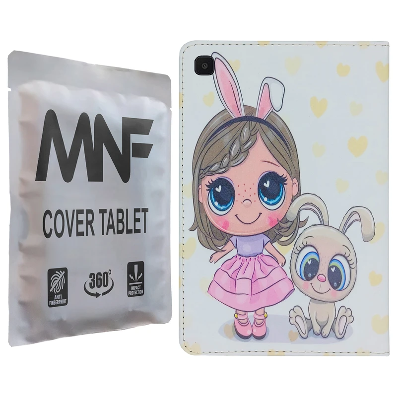 کیف کلاسوری ام ان اف طرح دختر زیبا و خرگوش کد M-222 مناسب برای تبلت سامسونگ Galaxy Tab A 8.0 2019 T290 / T295