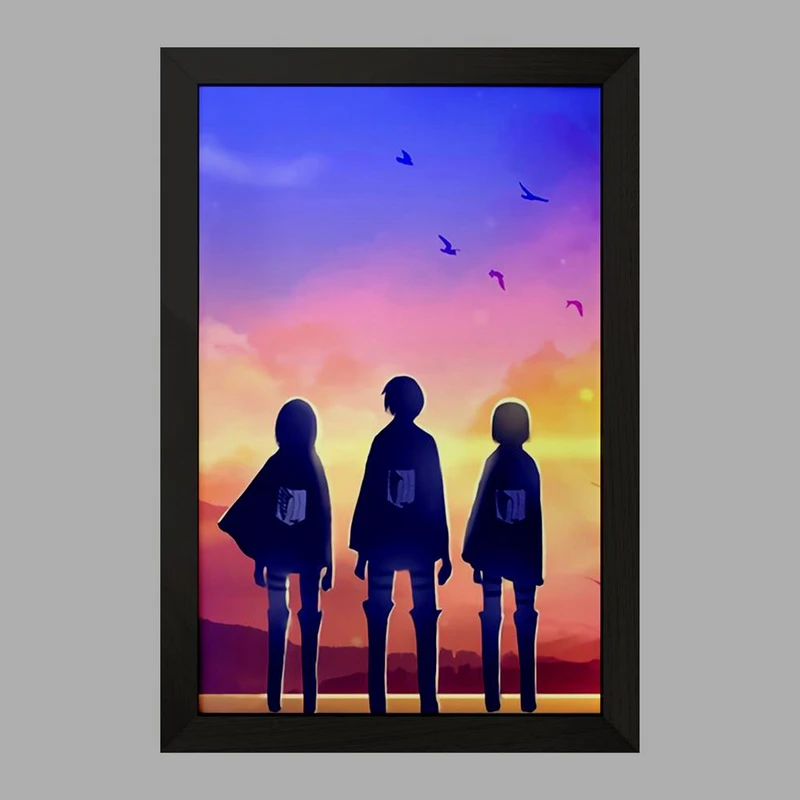 تابلو خندالو مدل میکاسا و ارن و آرمین انیمه اتک آن تایتان Attack on Titan  کد 11053