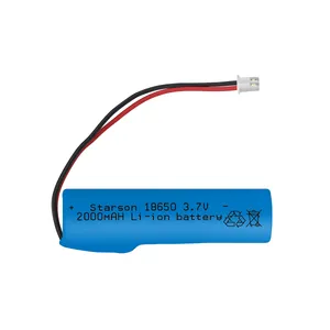 باتری لیتیوم یون قابل شارژ استارسان مدل 18650 کد 3.7V ظرفیت 2000 میلی‌آمپرساعت