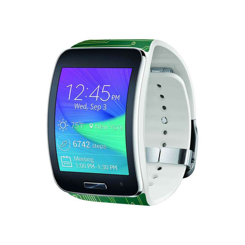 برچسب ماهوت طرح Green_Printed_Circuit_Board مناسب برای ساعت هوشمند سامسونگ Galaxy Gear S