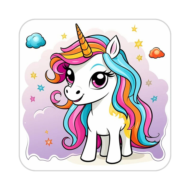 زیر لیوانی کاکتی طرح اسب تک شاخ و یونیکورن مدل mp29709