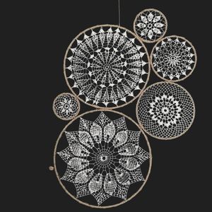 دیوارکوب بافتنی طرح شکوفه مدل دایره ای کد baftD1 بسته 6 عددی