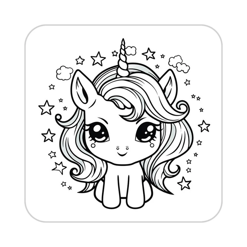 زیر لیوانی کاکتی طرح اسب تک شاخ و یونیکورن مدل mp29984